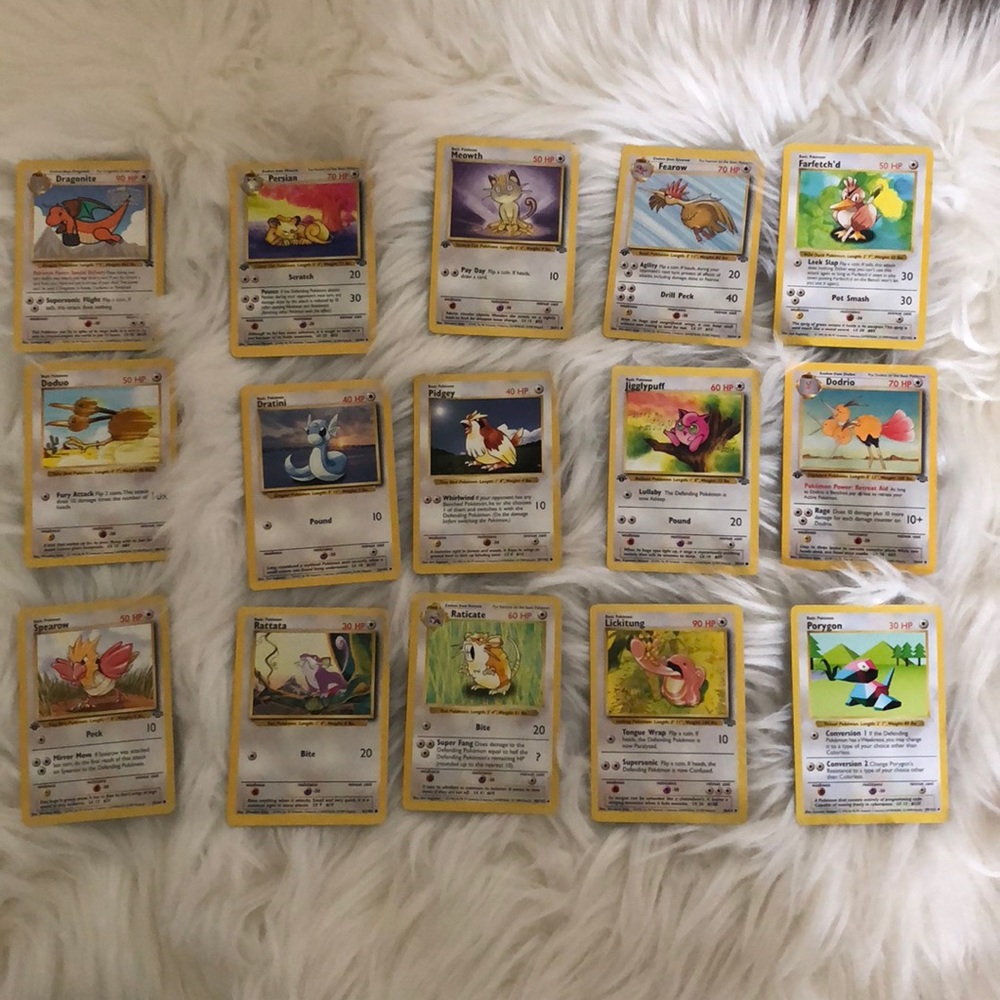 15 normal type Pokémon cards 1st edition